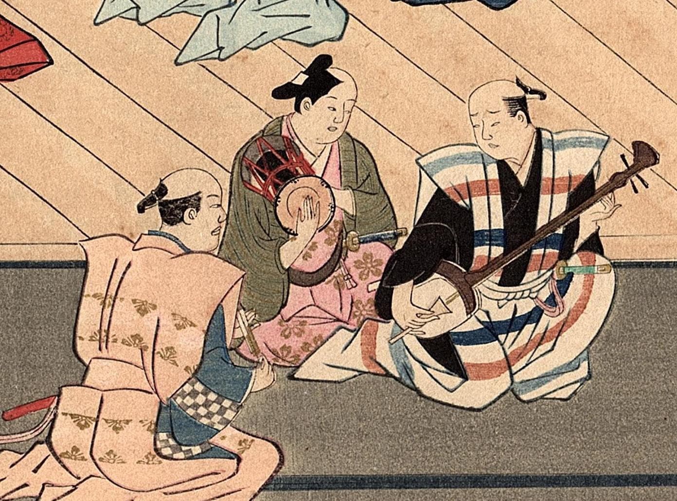 1923, Japanese vintage Woodblock print, Hishikawa Moronobu "Kabuki"