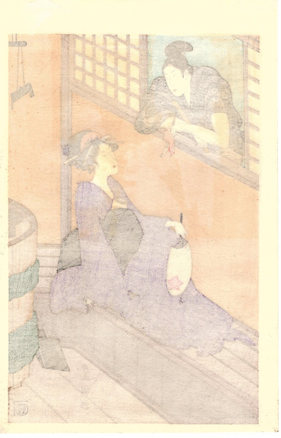 Japanese Ukiyoe, Woodblock print, Toyokuni, "The Bath" 1