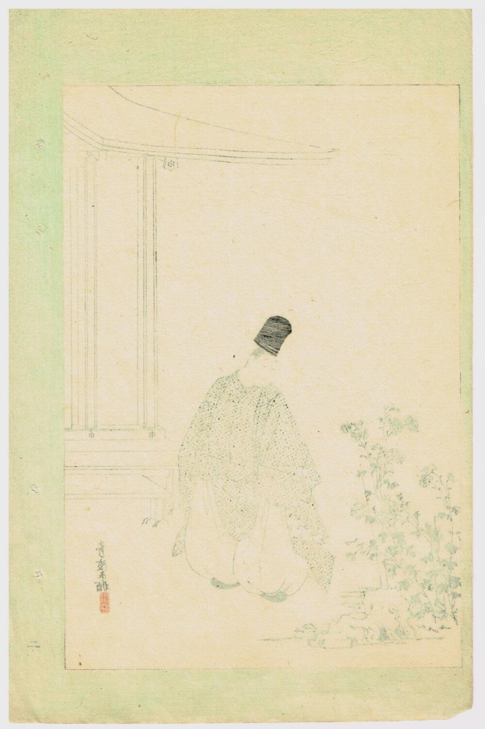 Japanese woodblock print, 1891, Kawabe Mitate, "Ise Monogatari"