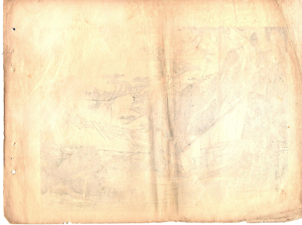 1913, Japanese antique woodcut print, Tsuji Kako. 8