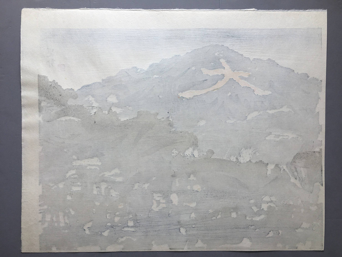 Large size, Japanese Ukiyo-e Woodblock print, Miwa Chosei, "Daimonji Fire Festival"