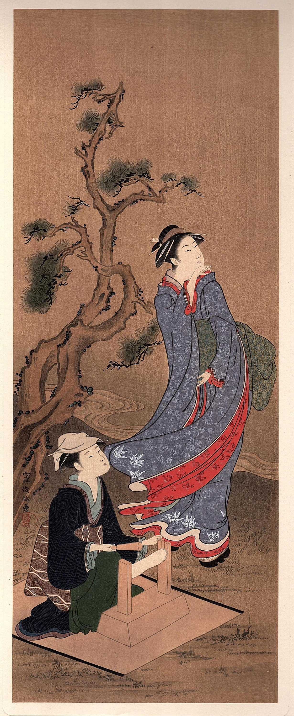 Japanese antique Ukiyoe, woodcut print, 1906, Japanese antique woodblock print,Kubota Shunman, from Ukiyoe-ha-gashu.