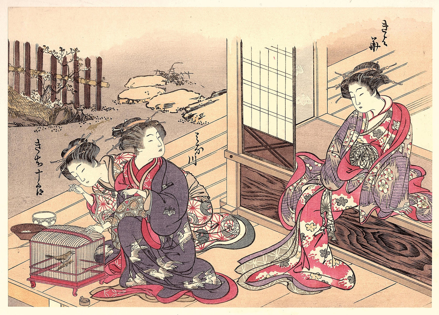 Japanese antique Ukiyoe, woodcut print, 1906, Japanese antique woodblock print, Kitao Shigemasa, from Ukiyoe-ha-gashu.
