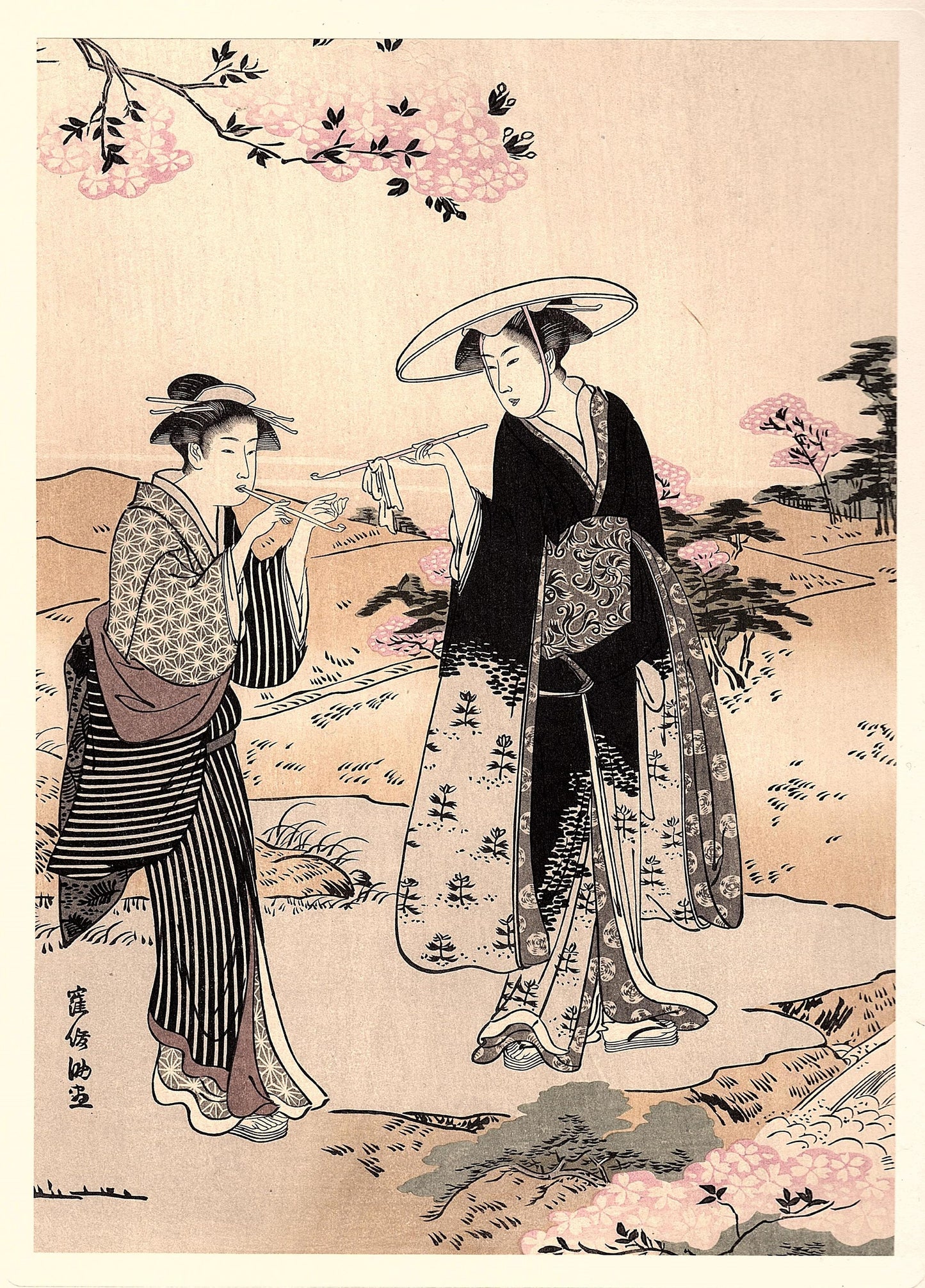 Japanese antique Ukiyoe, woodcut print, 1906, Japanese antique woodblock print,Kubota Shunman, from Ukiyoe-ha-gashu.