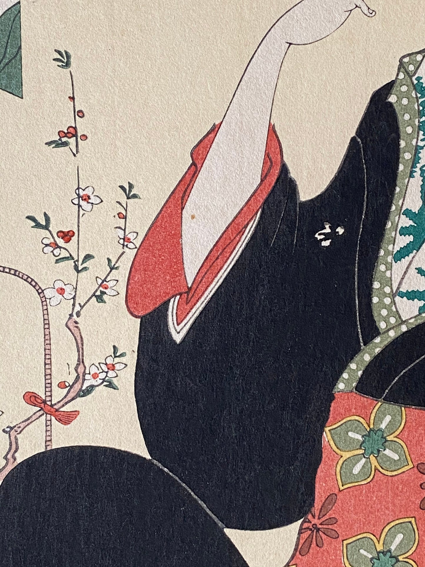 Japanese Ukiyoe, woodcut print, Chokosai Eisho, "Furyu-Go-Sekku,Joshinomusume"