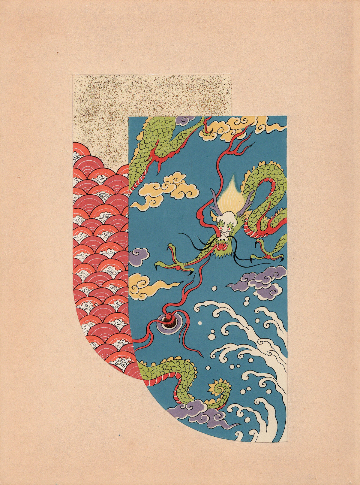 Japanese antique woodblock print, Design, 1936, Kano Shuho, Kimono Design.