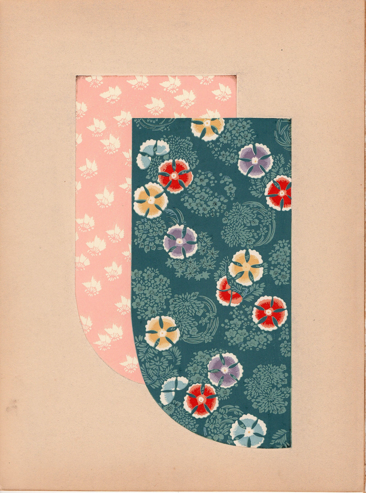 Japanese antique woodblock print, Design, 1936, Kano Shuho, Kimono Design.