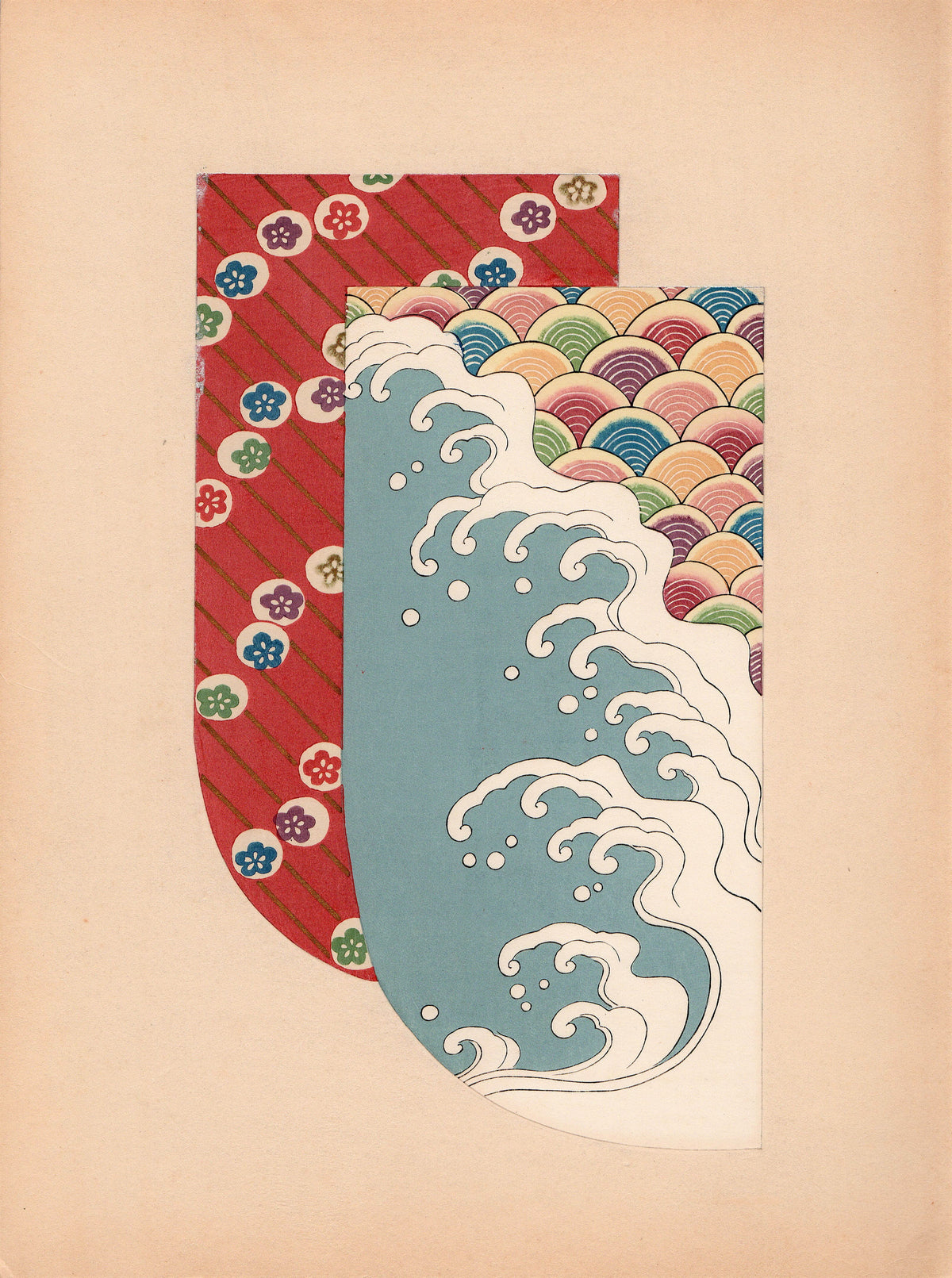 Japanese antique woodblock print, Design, 1936, Kano Shuho, Kimono Design.