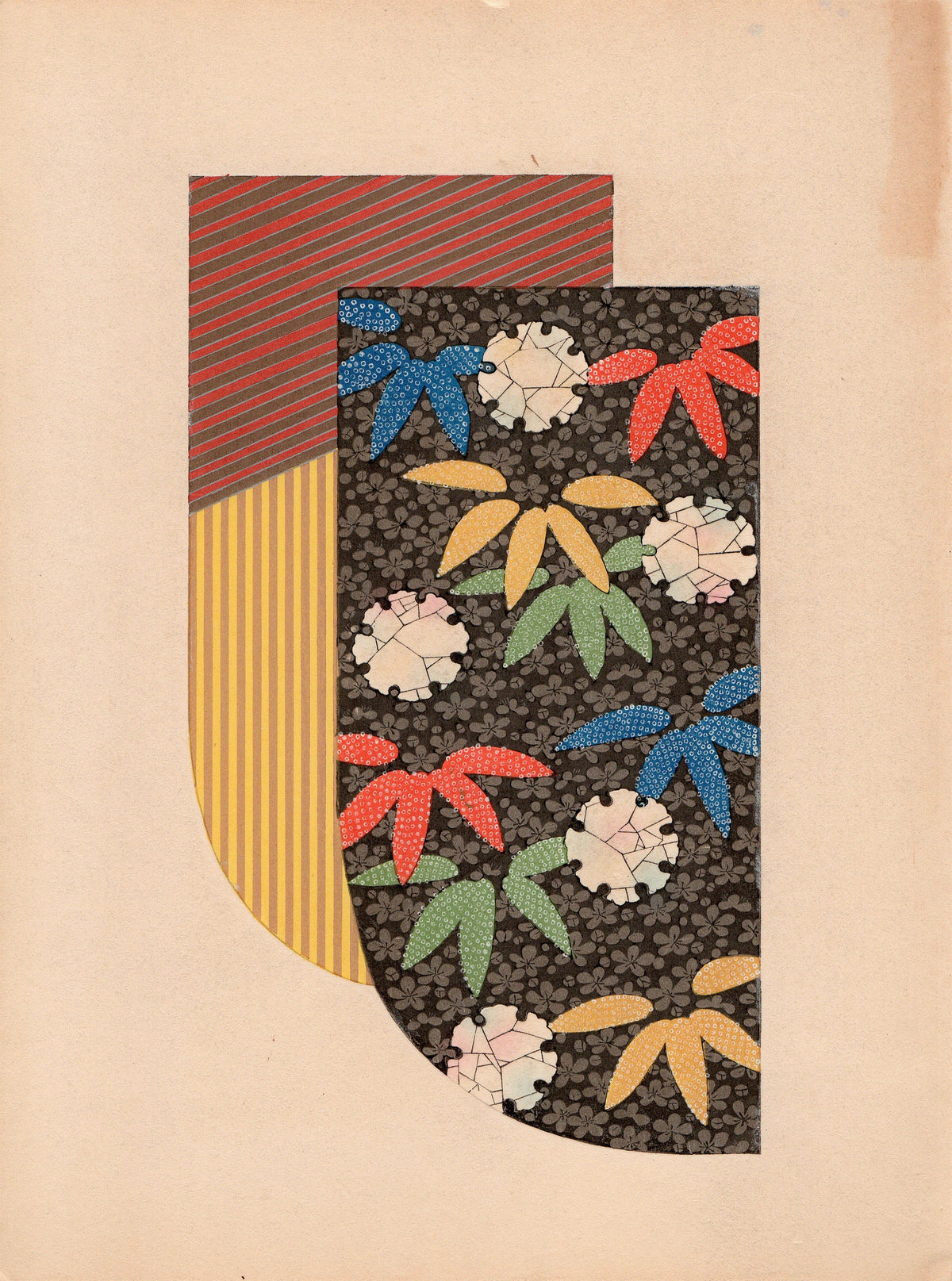 Japanese antique woodblock print, Design, 1936, Kano Shuho, Kimono Design.