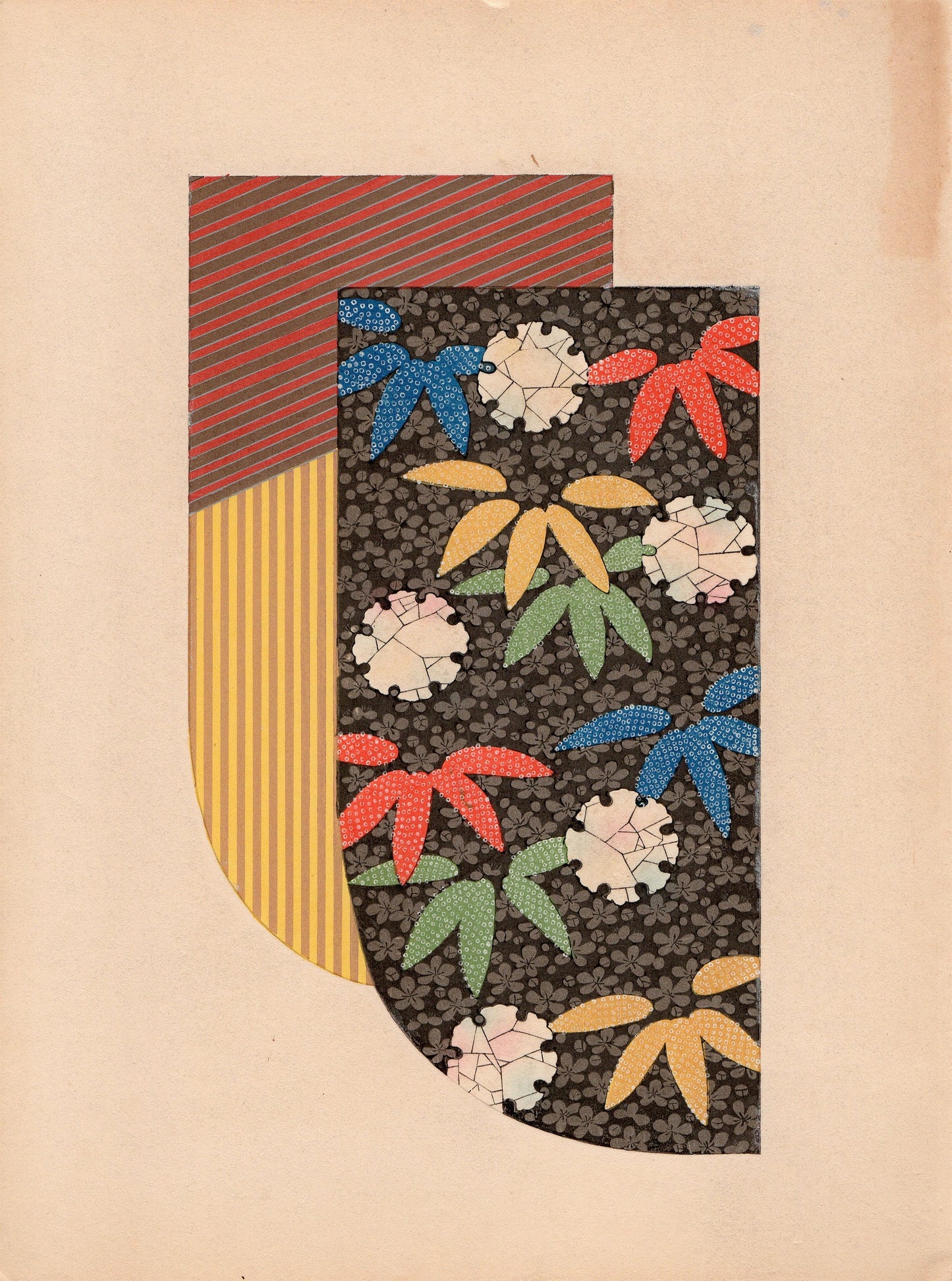 Japanese antique woodblock print, Design, 1936, Kano Shuho, Kimono Design.