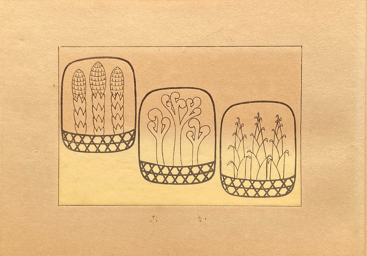 Japanese design, antique, woodcut print, 1933, Kawarazaki Kodo,
