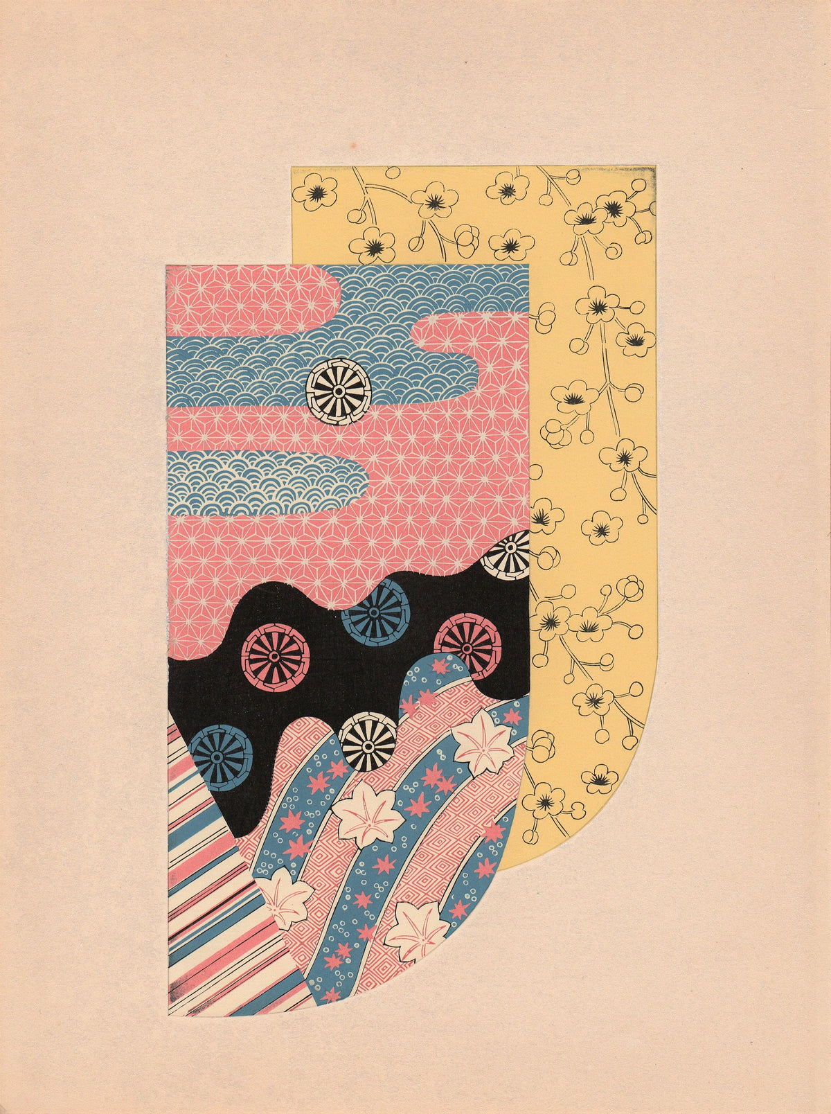 Japanese antique woodblock print, Design, 1936, Kano Shuho, Kimono Design.