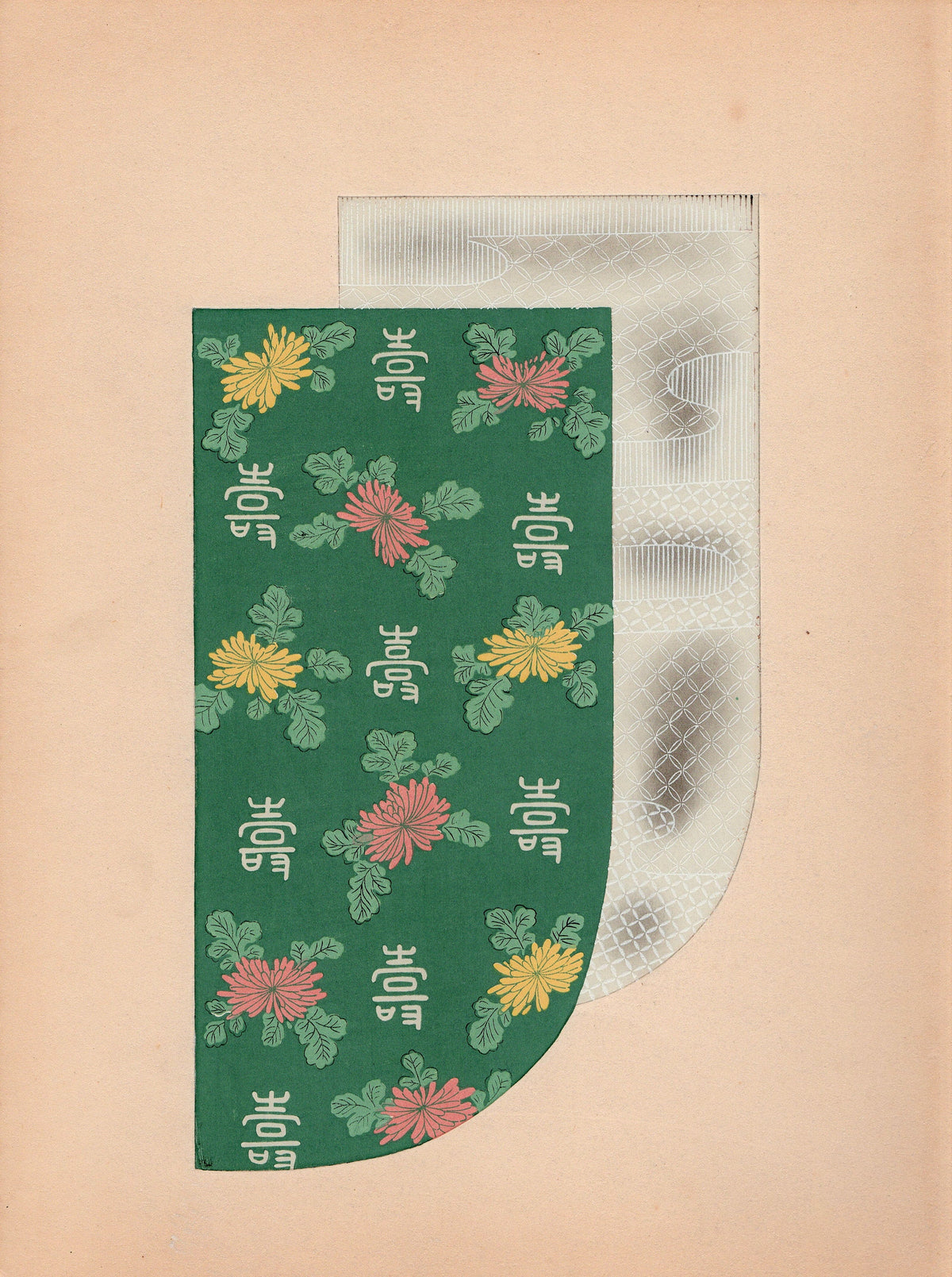 Japanese antique woodblock print, Design, 1936, Kano Shuho, Kimono Design.