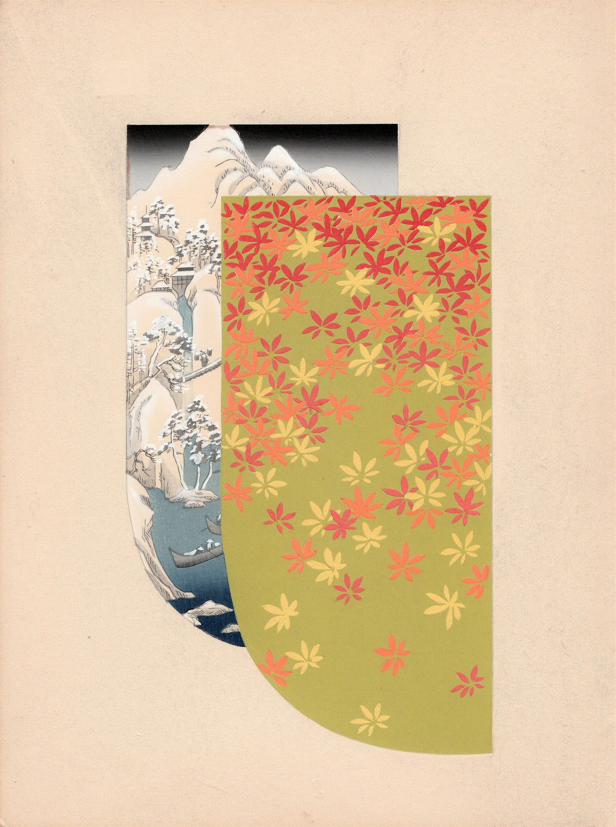 Japanese antique woodblock print, Design, 1936, Kano Shuho, Kimono Design.