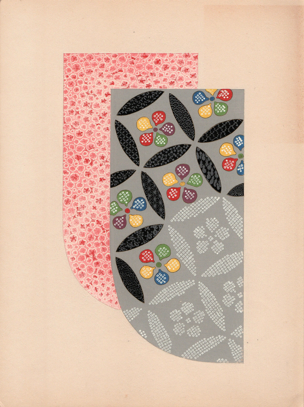Japanese antique woodblock print, Design, 1936, Kano Shuho, Kimono Design.