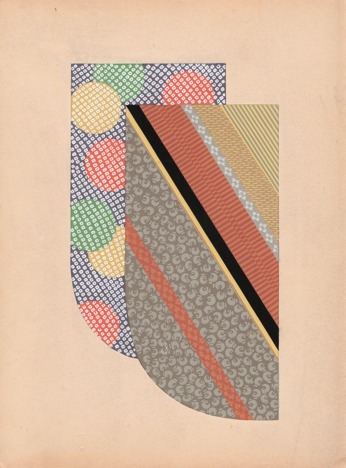 Japanese antique woodblock print, Design, 1936, Kano Shuho, Kimono Design.