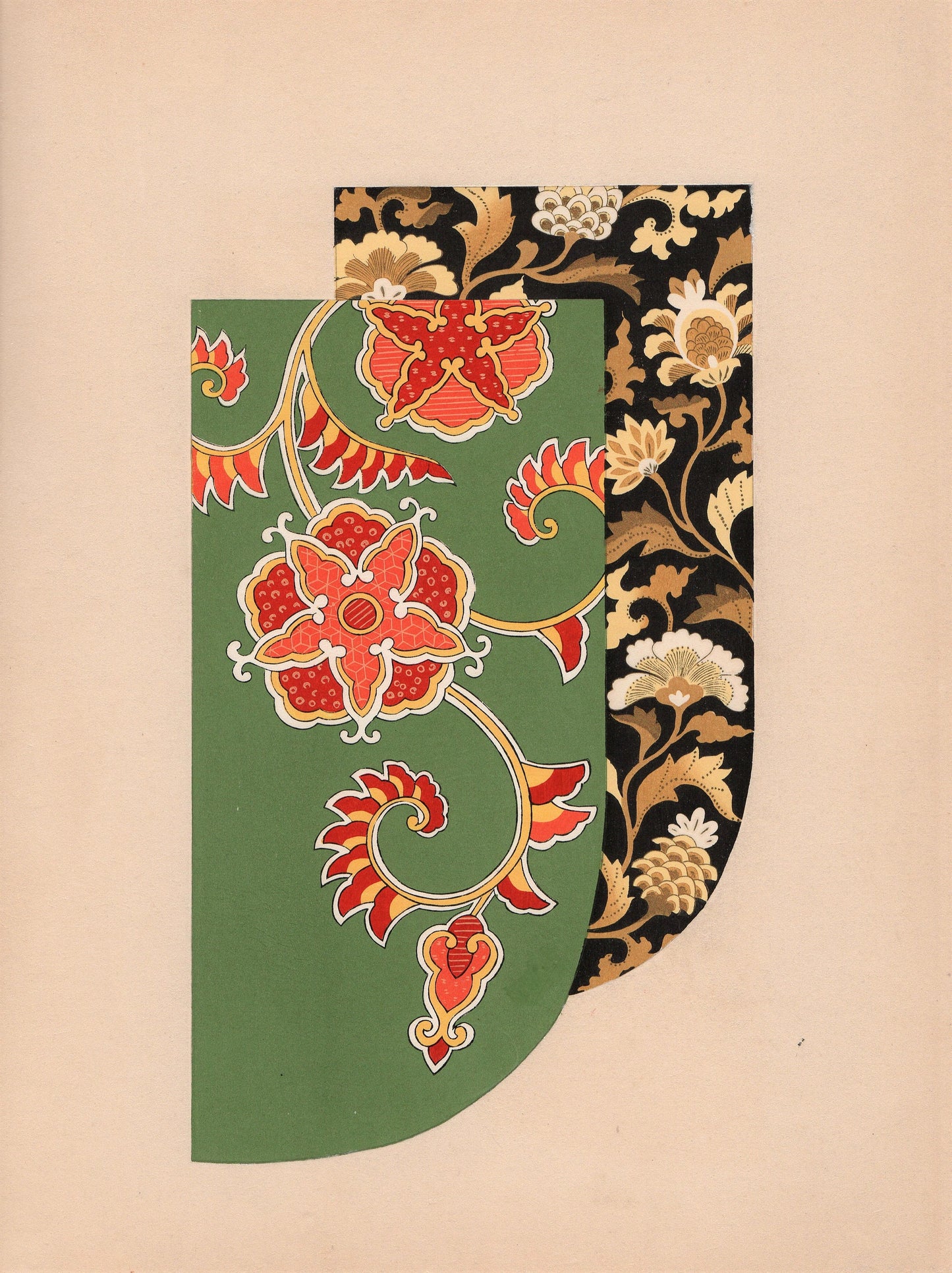 Japanese antique woodblock print, Design, 1936, Kano Shuho, Kimono Design.