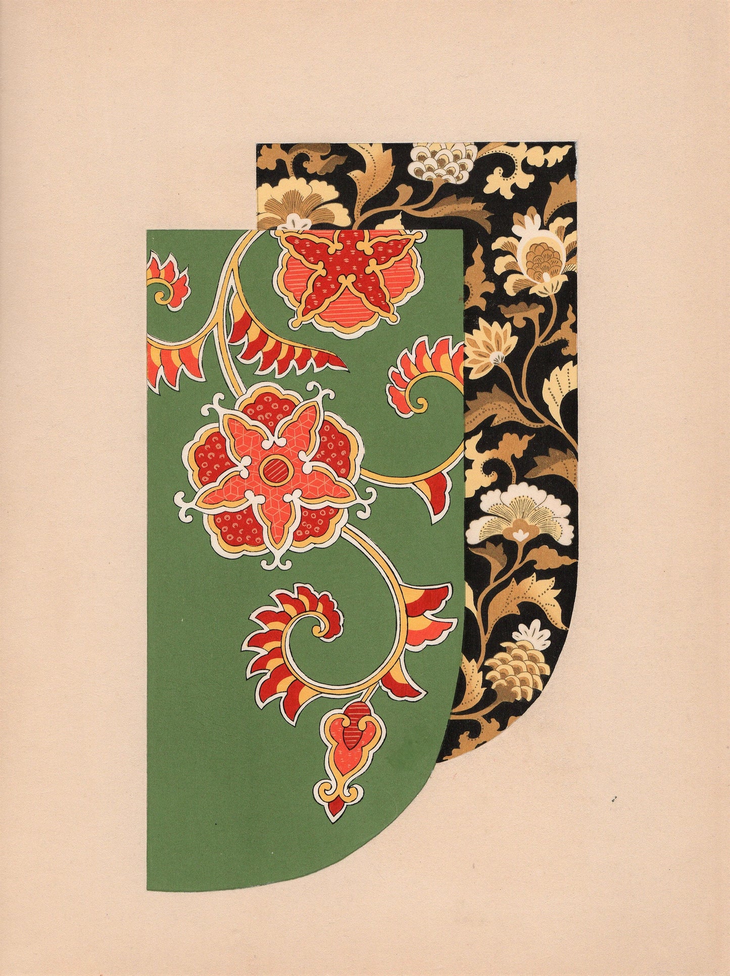Japanese antique woodblock print, Design, 1936, Kano Shuho, Kimono Design.