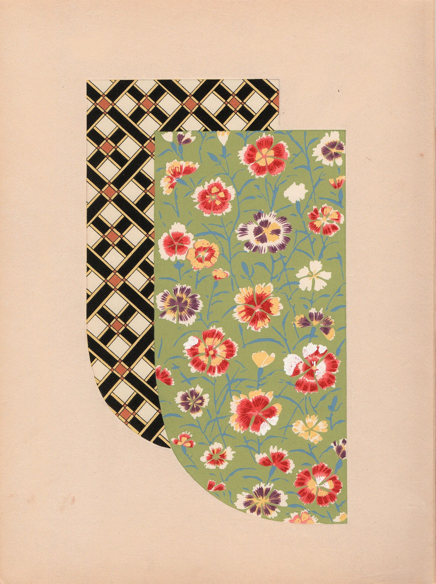 Japanese antique woodblock print, Design, 1936, Kano Shuho, Kimono Design.