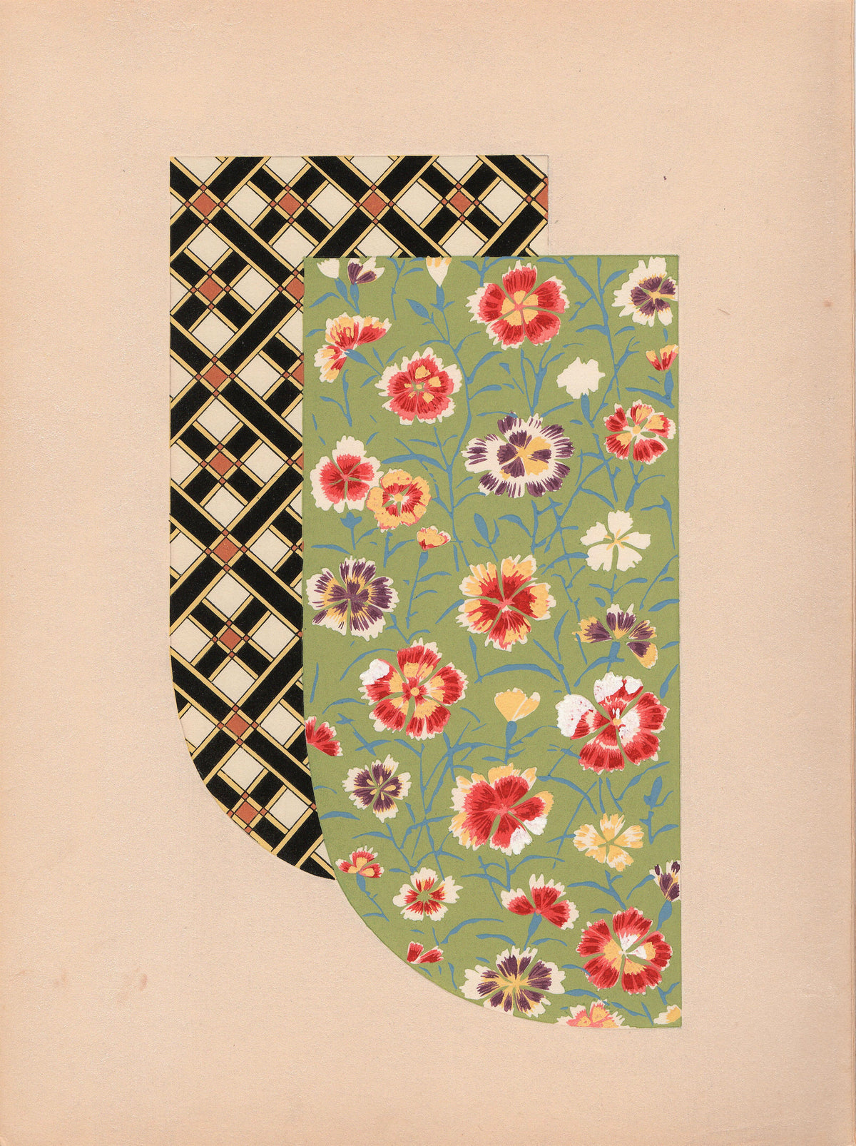 Japanese antique woodblock print, Design, 1936, Kano Shuho, Kimono Design.