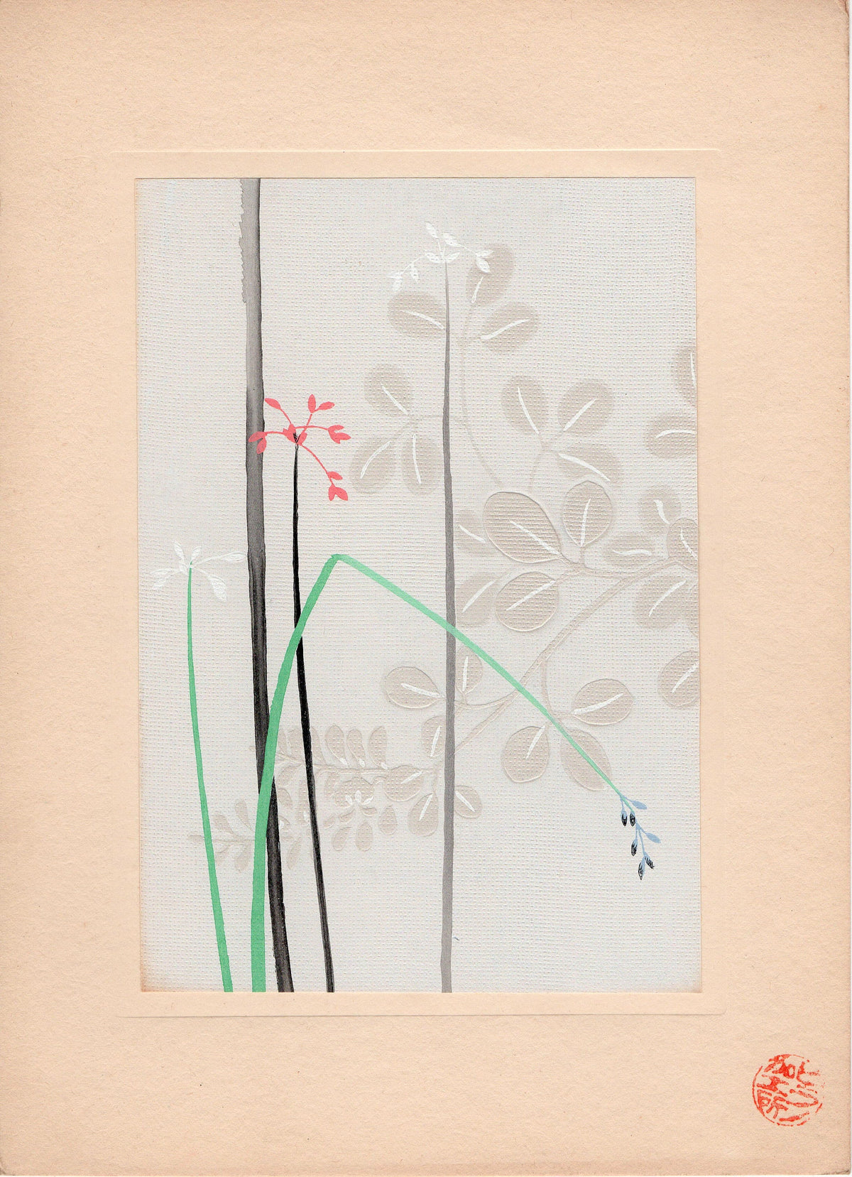 Japanese antique woodblock print, Design, 1933, Kimono Design.