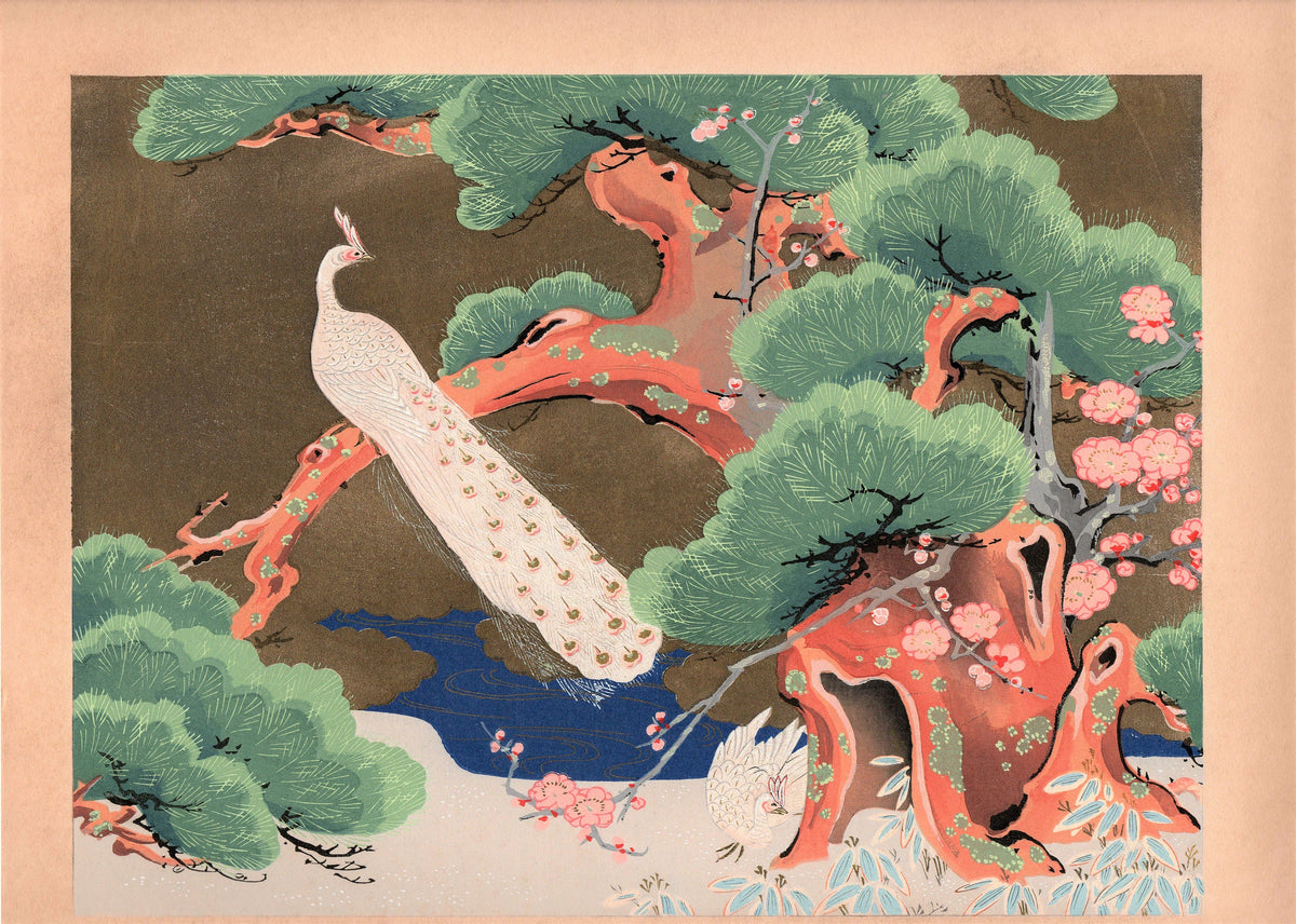 Japanese woodblock print, 1936, Arashino Shusui, Kano, The essential pictures of Kano School.