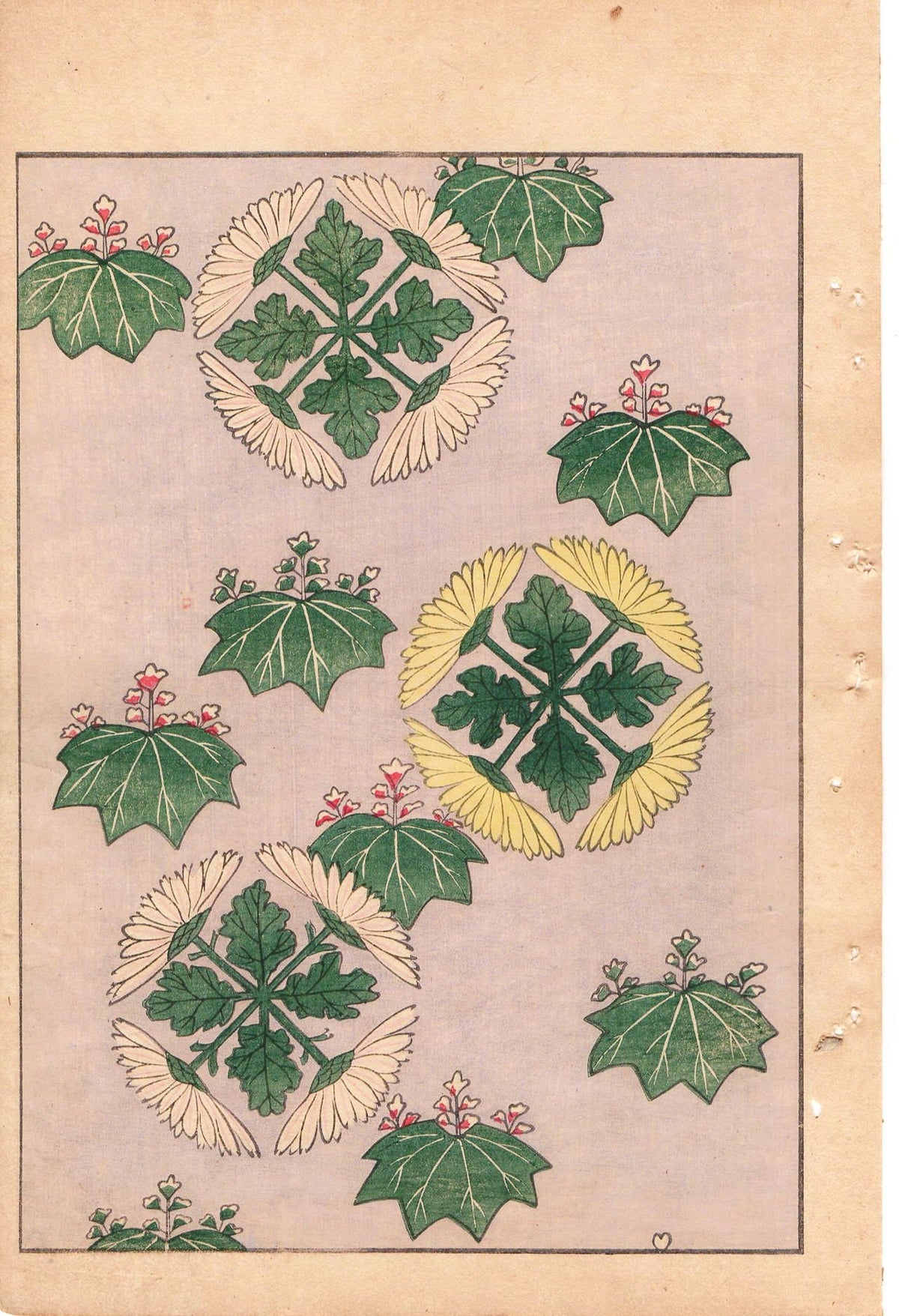 Japanese Antique Original Woodcut Print, c 1900, Bijutsukai 1, Sekka, Korin