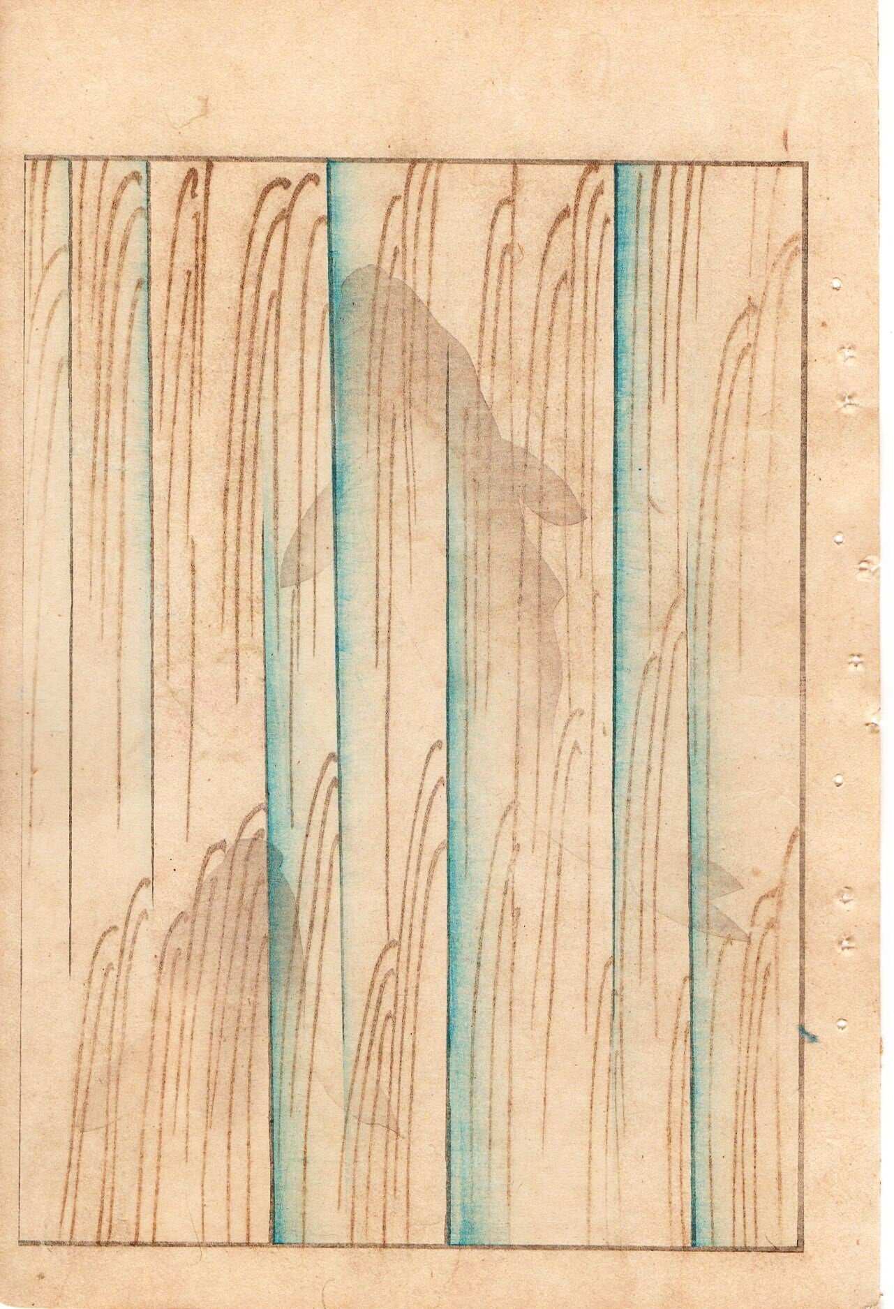 Japanese Antique Original Woodcut Print, c 1900, Bijutsukai 1, Sekka, Korin