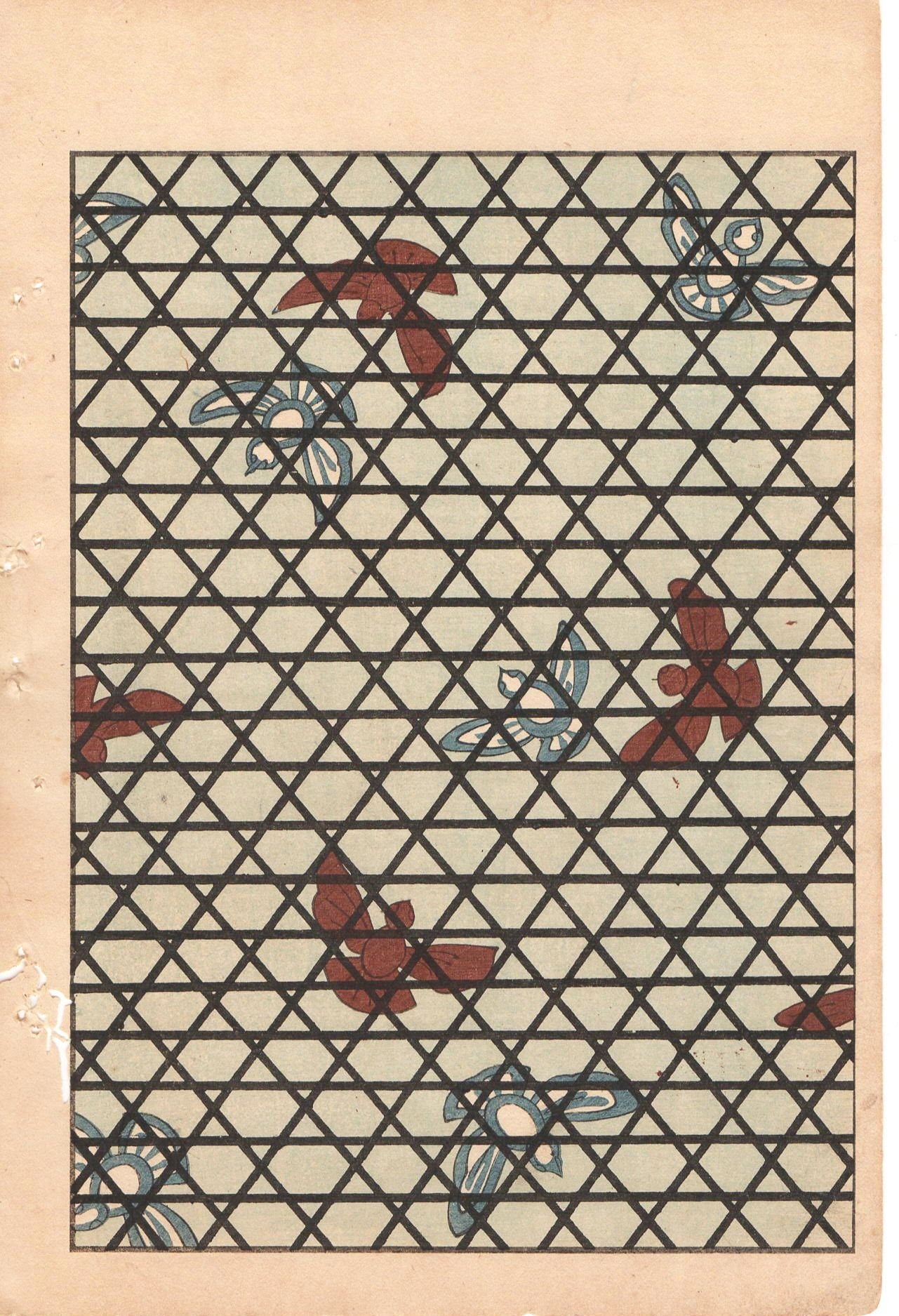 Japanese Antique Original Woodcut Print, c 1900, Bijutsukai 1, Sekka, Korin