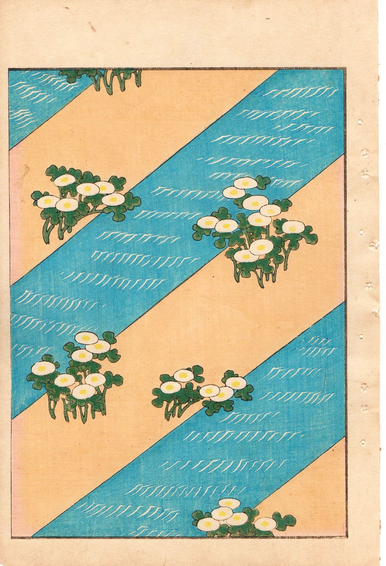 Japanese Antique Original Woodcut Print, c 1900, Bijutsukai 1, Sekka, Korin
