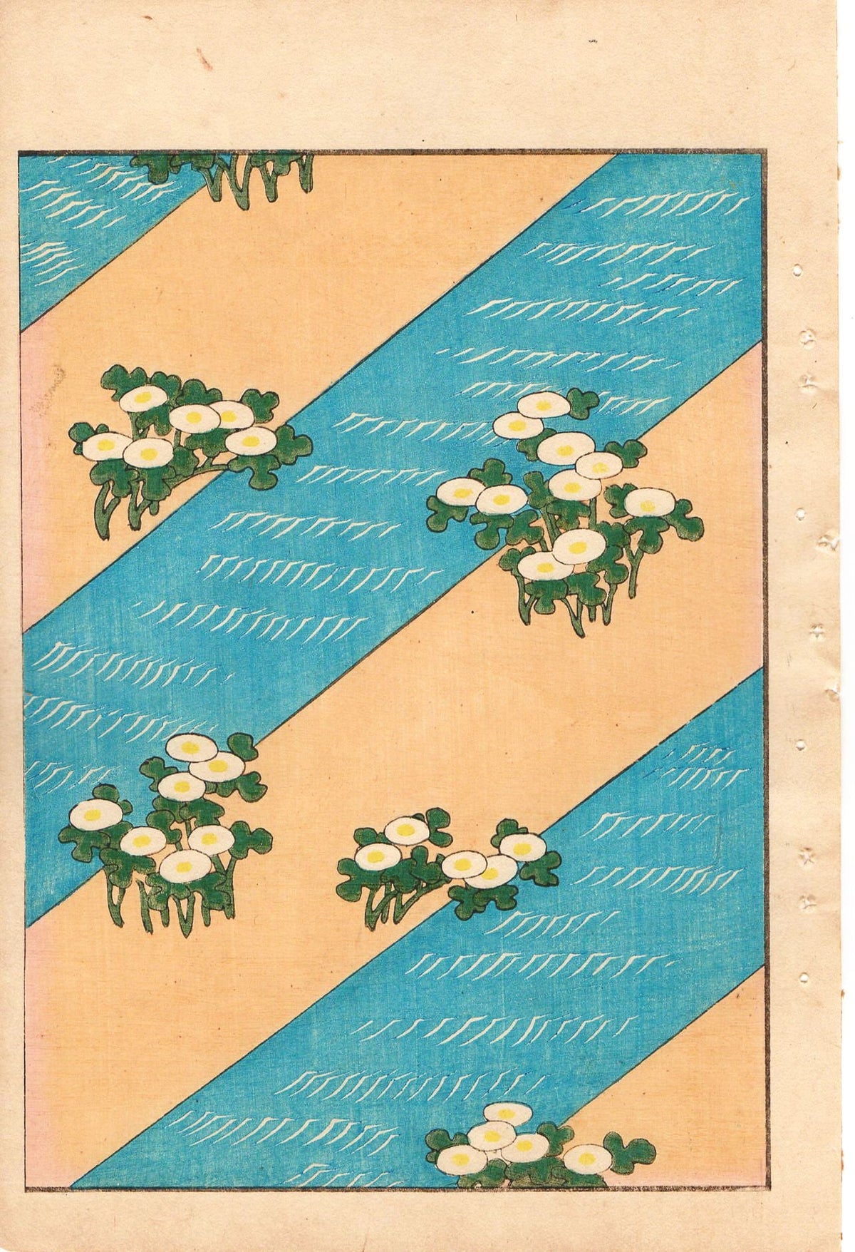 Japanese Antique Original Woodcut Print, c 1900, Bijutsukai 1, Sekka, Korin