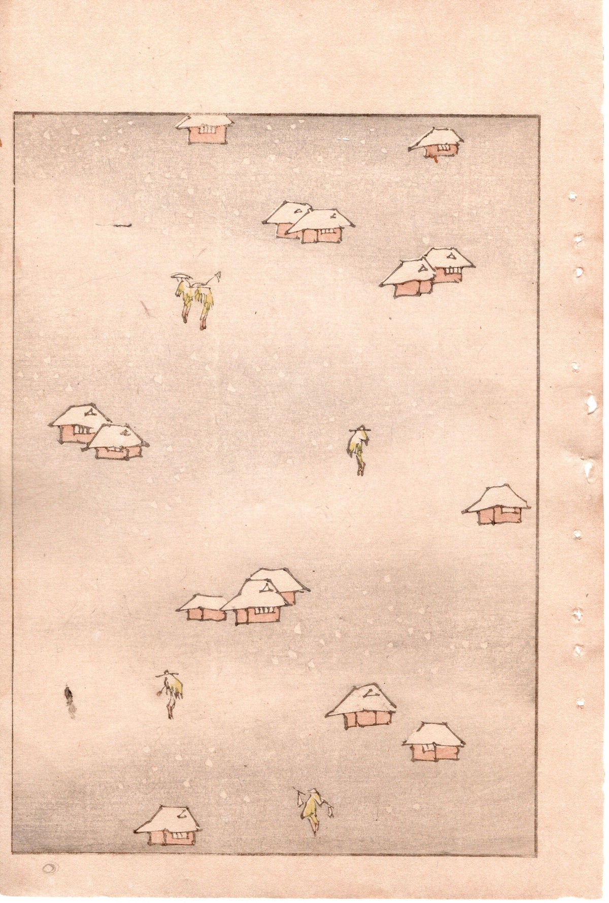 Japanese Antique Original Woodcut Print, c 1900, Bijutsukai 2, Sekka, Korin