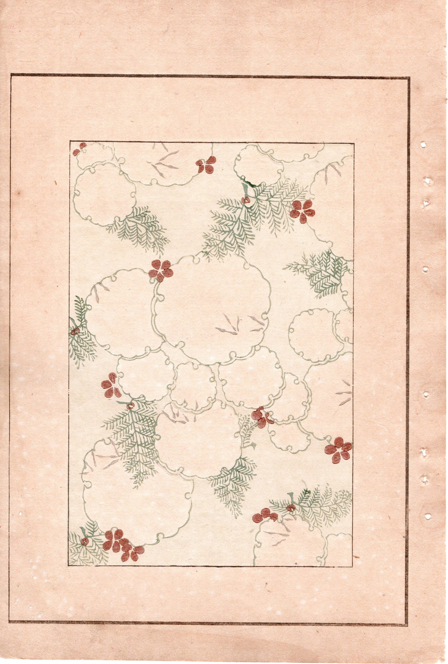Japanese Antique Original Woodcut Print, Japanese design, Around 1900, Bijutsukai 2, Antique Japanese print, Kimono Design.
