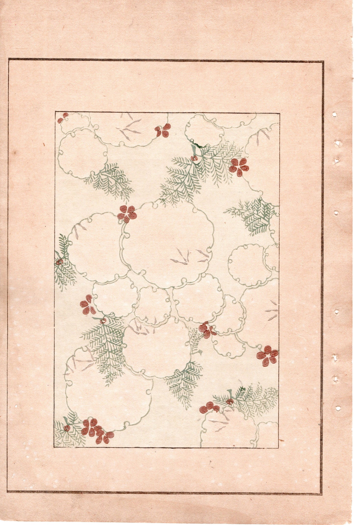 Japanese Antique Original Woodcut Print, c 1900, Bijutsukai 2, Sekka, Korin