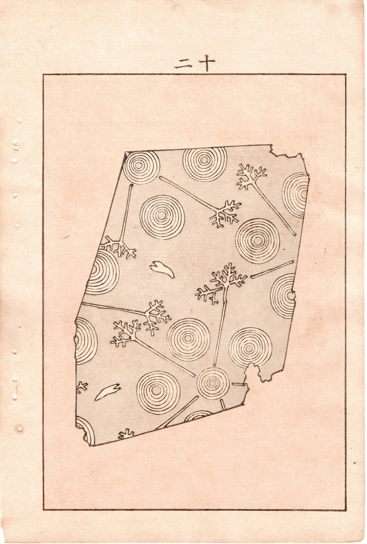 Japanese Antique Original Woodcut Print, c 1900, Bijutsukai 4, Sekka, Korin
