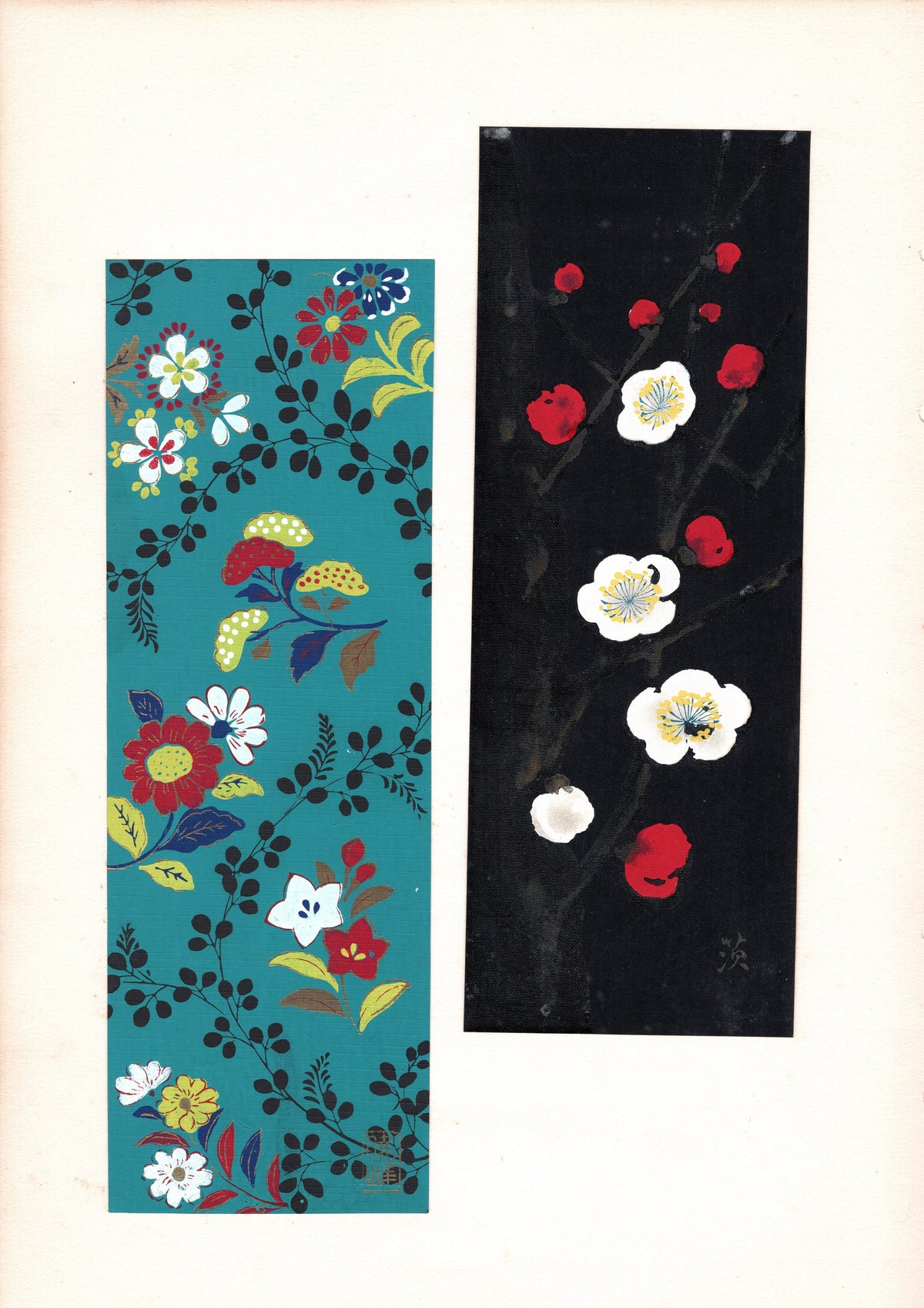 Japanese antique woodblock print, 1938, Antique Kimono Design.