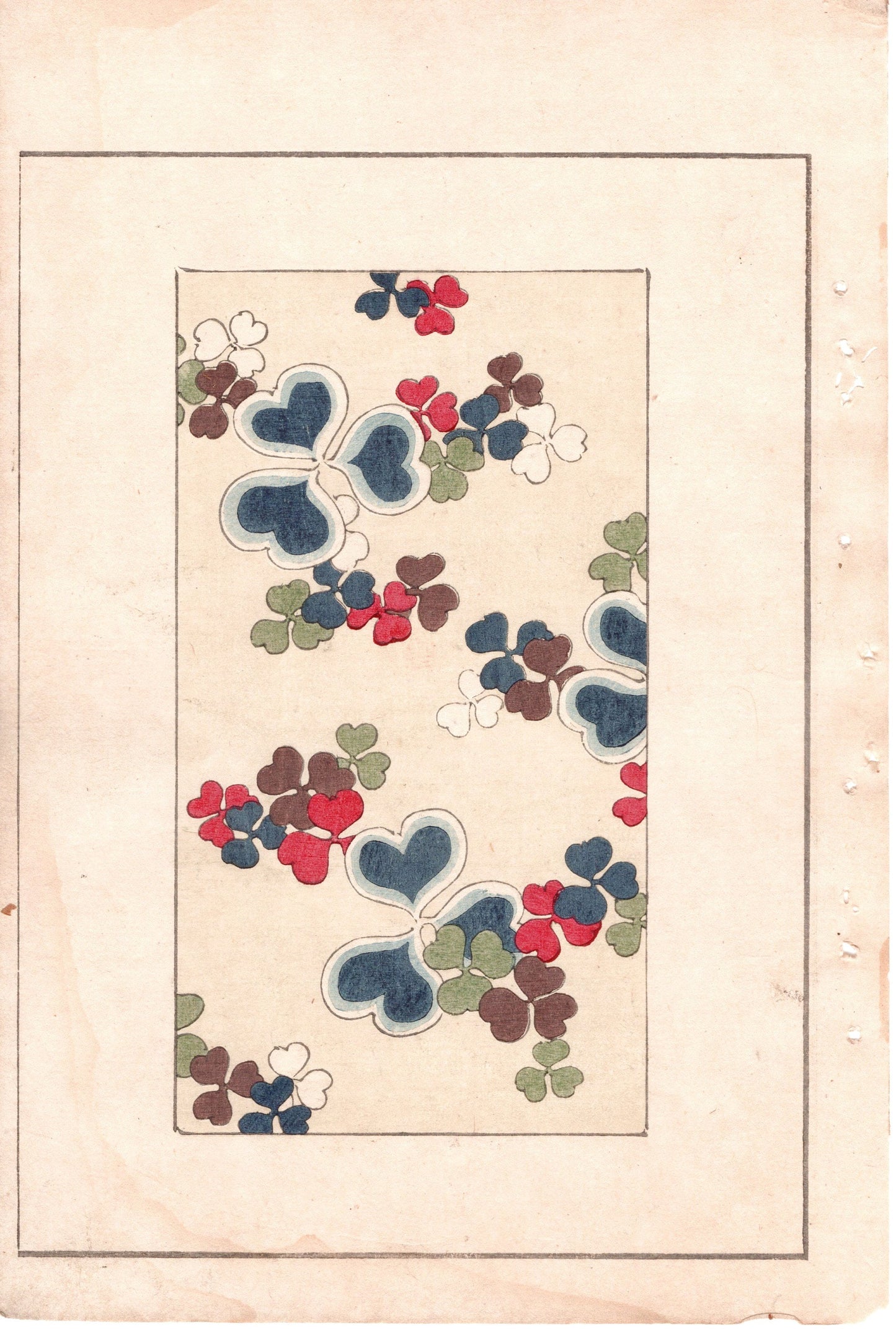 Japanese Antique Original Woodcut Print, c 1900, Bijutsukai 2, Sekka, Korin
