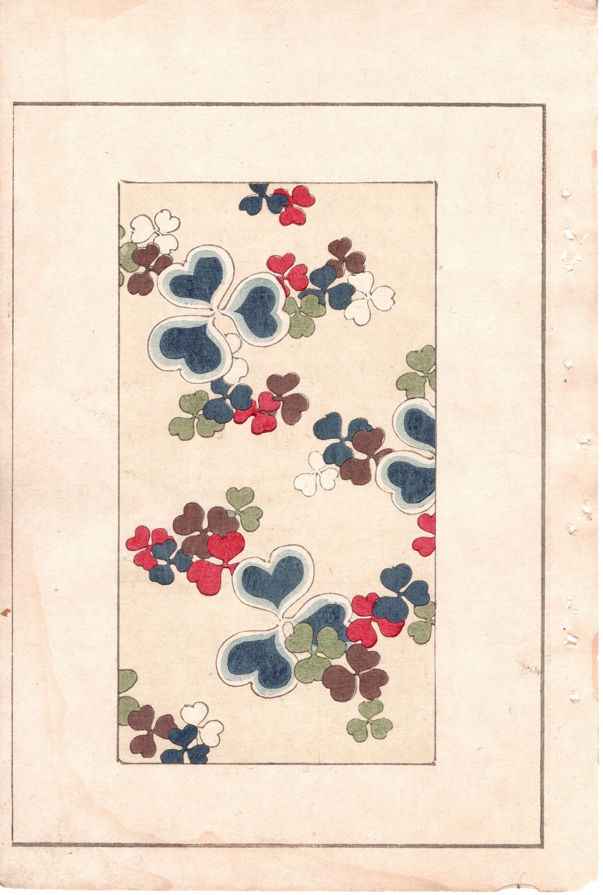 Japanese Antique Original Woodcut Print, c 1900, Bijutsukai 2, Sekka, Korin