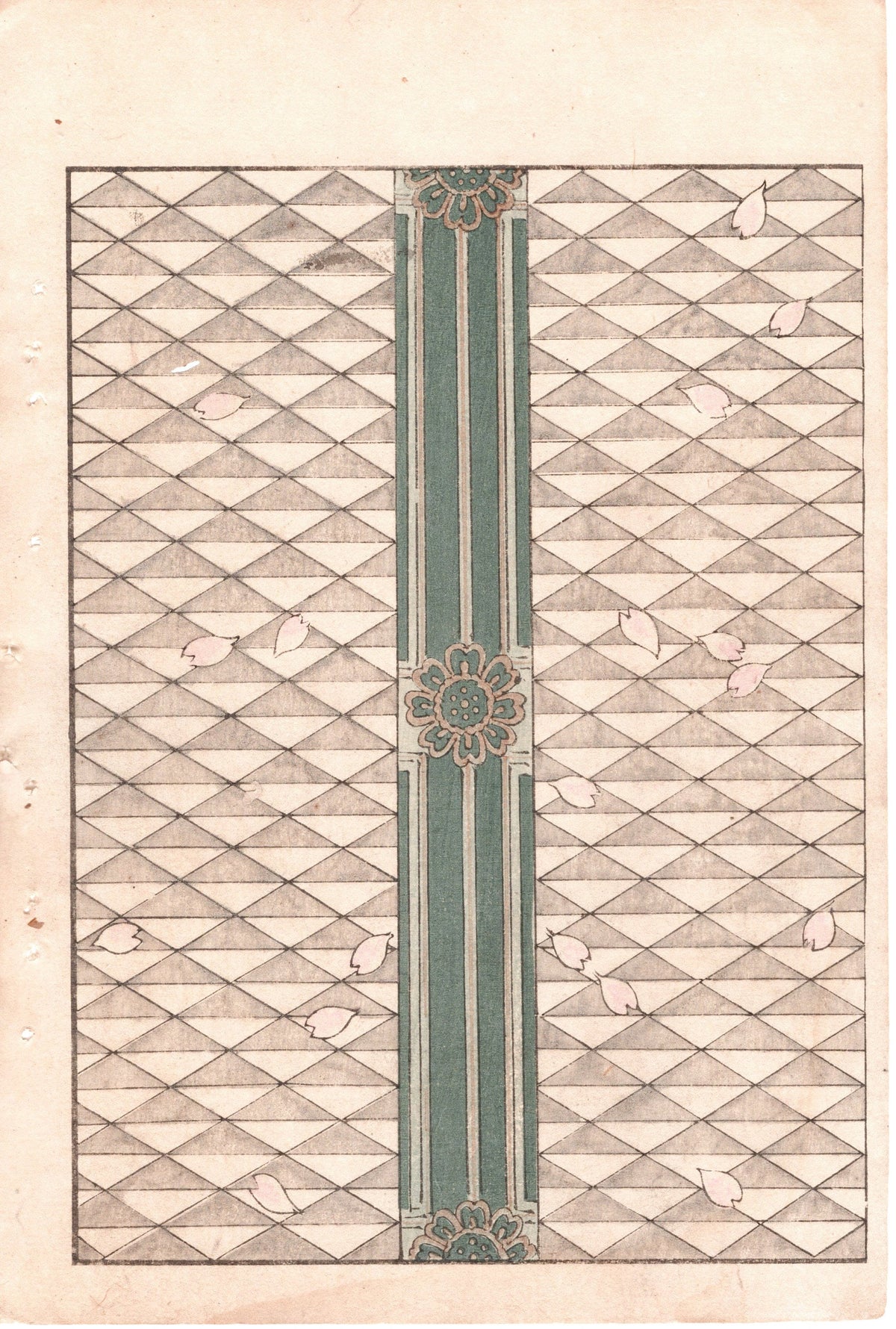 Japanese Antique Original Woodcut Print, c 1900, Bijutsukai 2, Sekka, Korin