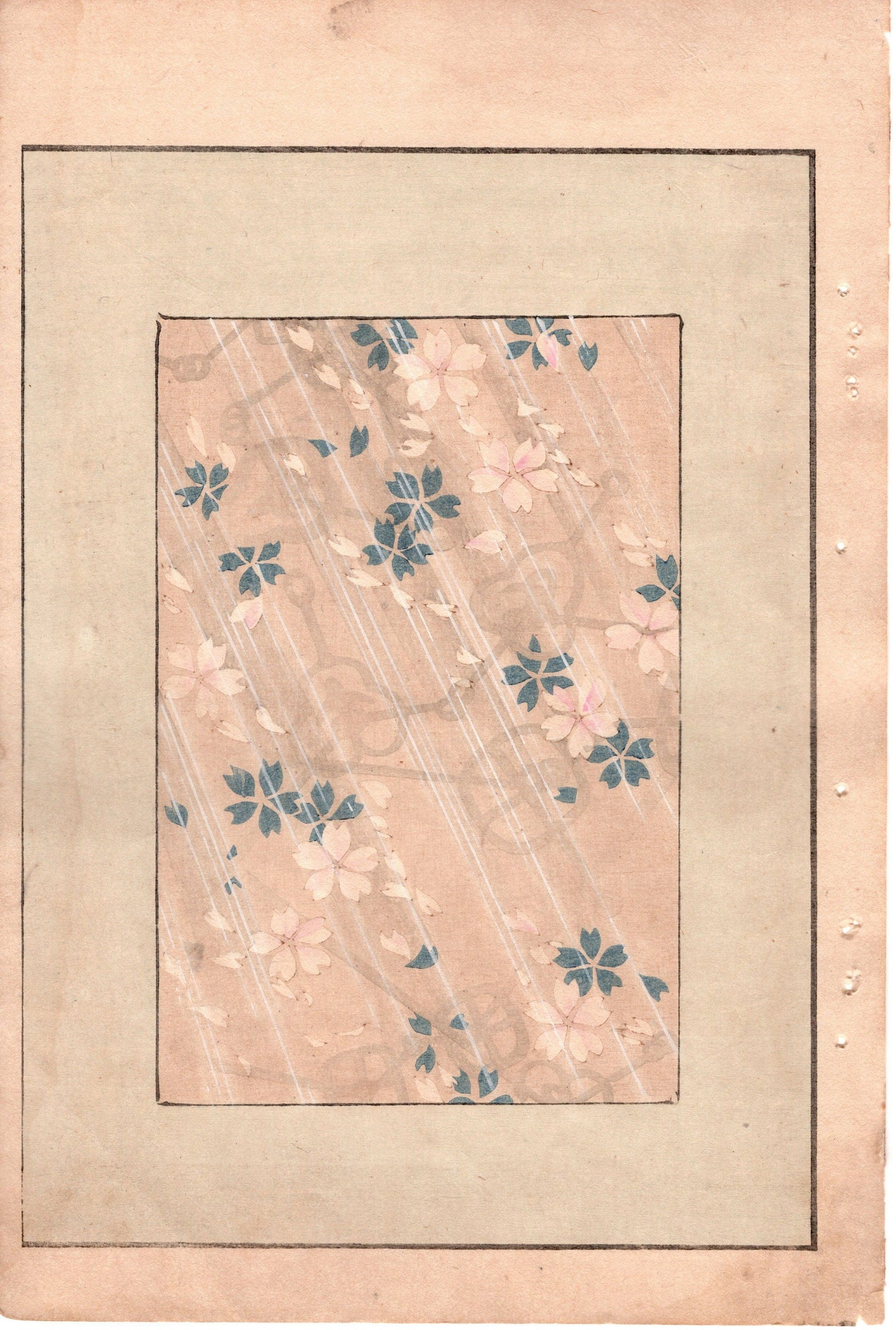 Japanese Antique Original Woodcut Print, c 1900, Bijutsukai 3, Sekka, Korin