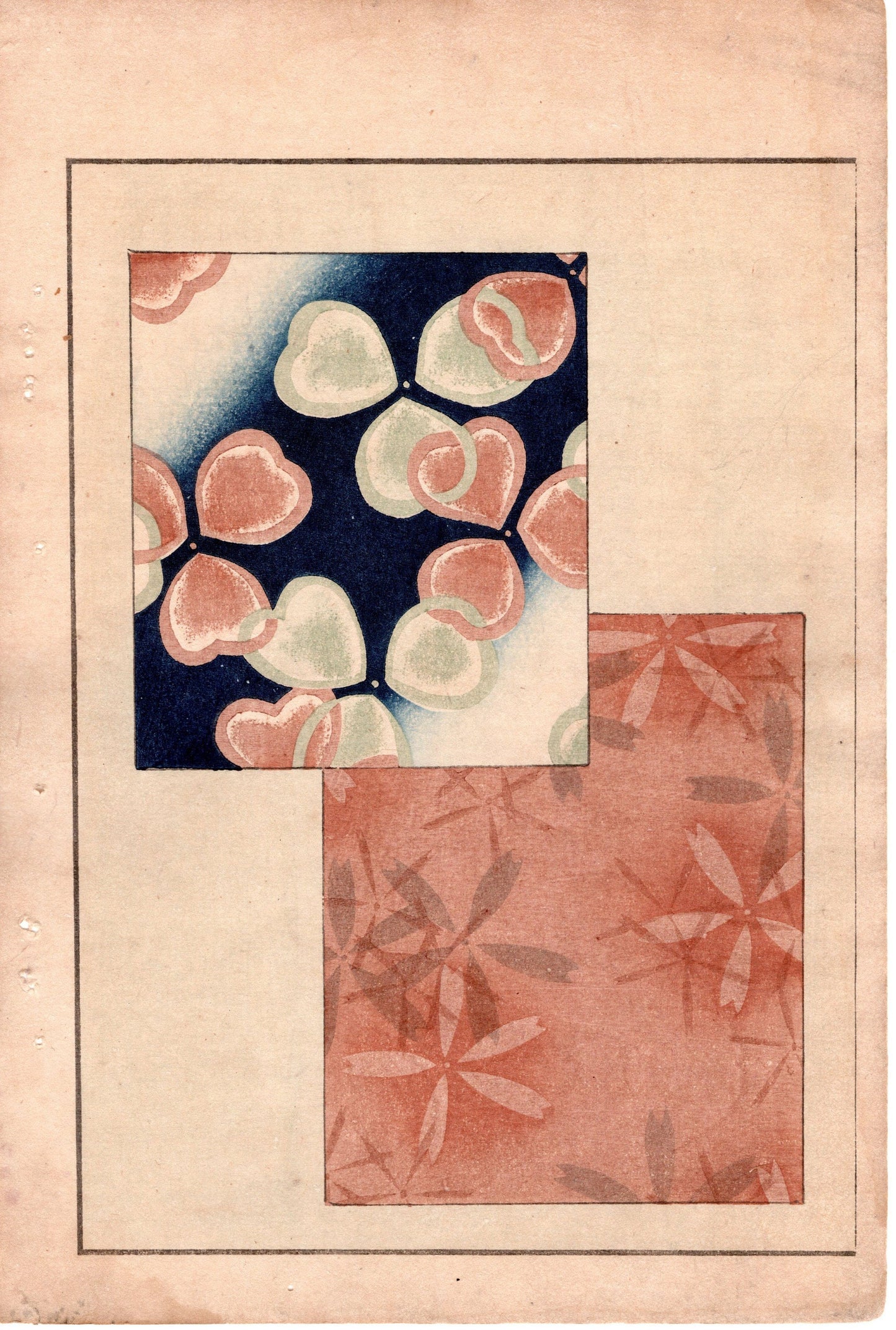 Japanese Antique Original Woodcut Print, c 1900, Bijutsukai 3, Sekka, Korin