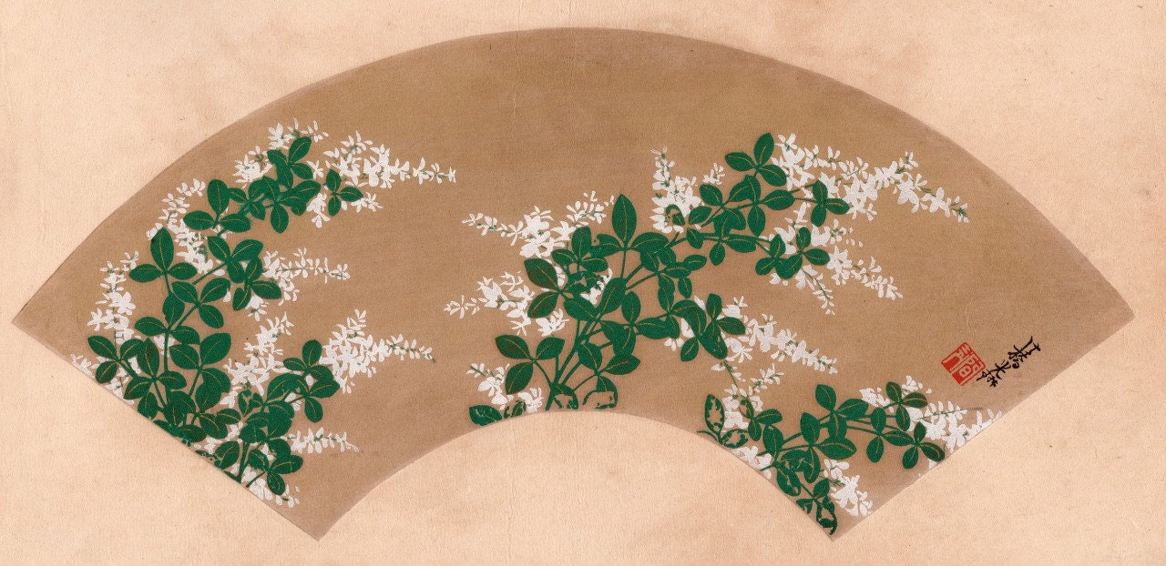 Japanese woodblock print, 1904, Ogata Korin, Bush clover.
