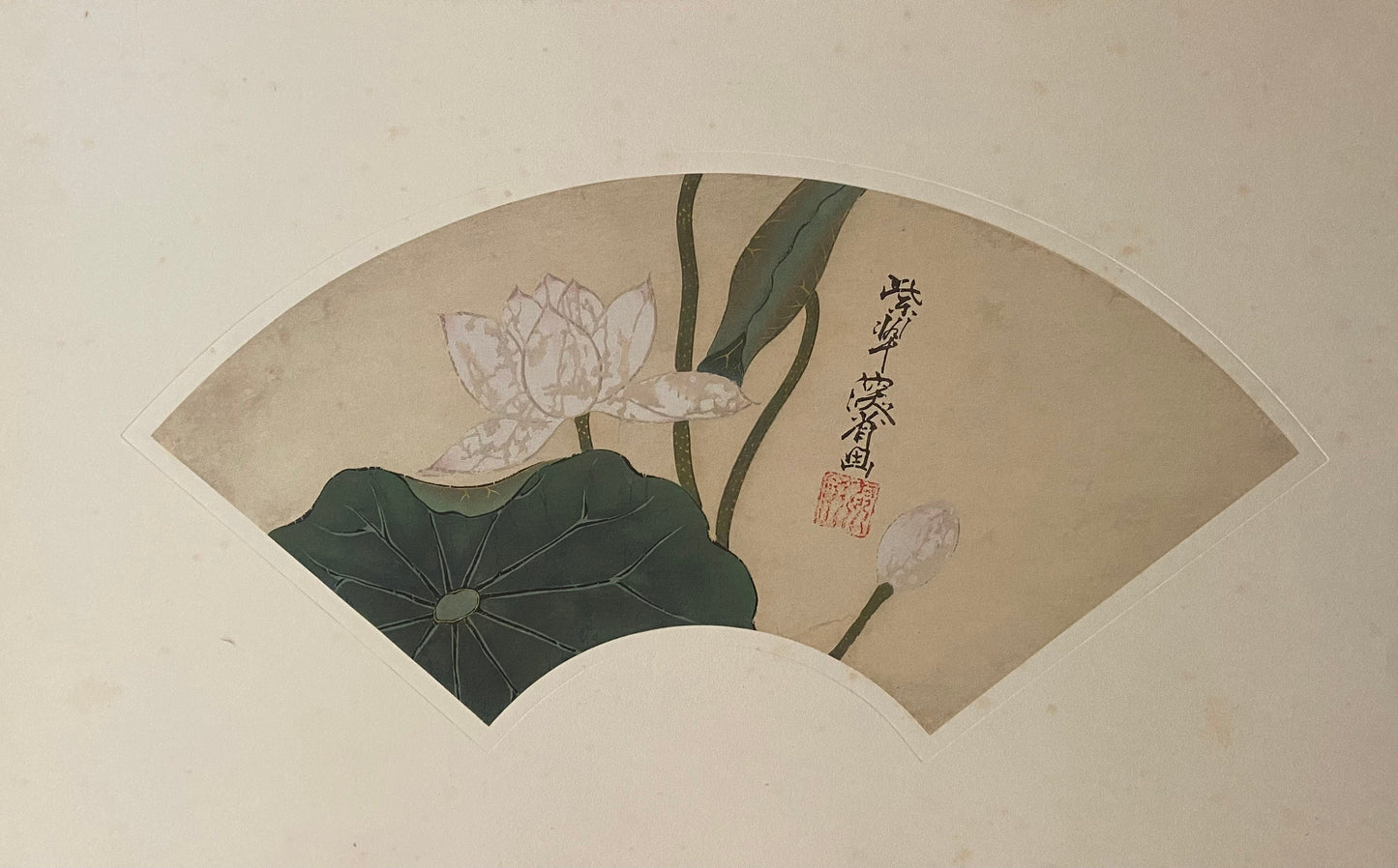 Japanese woodblock print, 1915, Ogata Kenzan, LOTUS FLOWERS