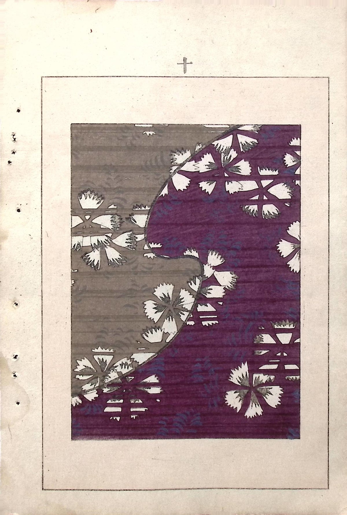 Japanese Antique Original Woodcut Print, c 1900, Bijutsukai 5, Sekka, Korin