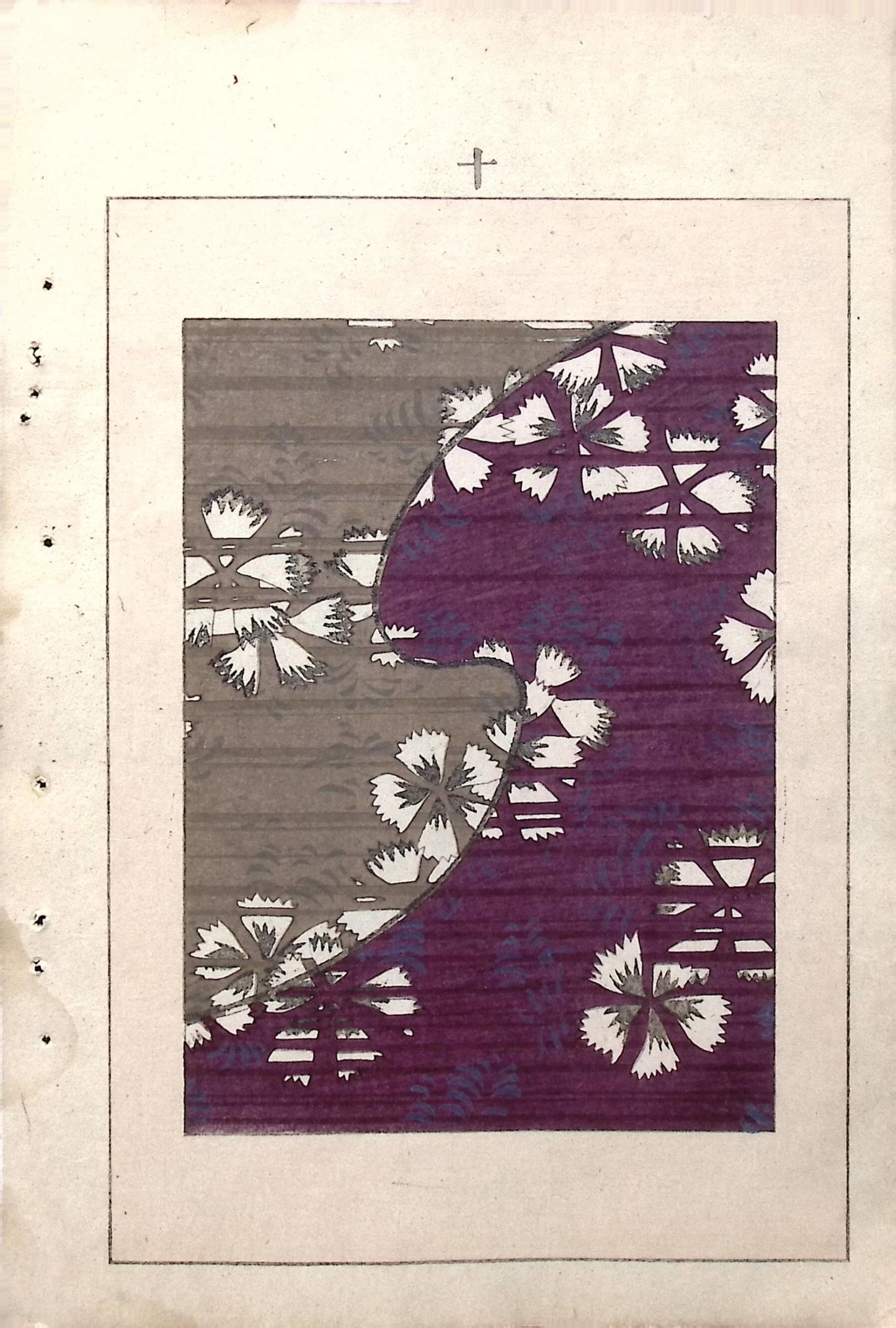 Japanese Antique Original Woodcut Print, Japanese design, Around 1900, Bijutsukai 5, Antique Japanese print, Kimono Design.