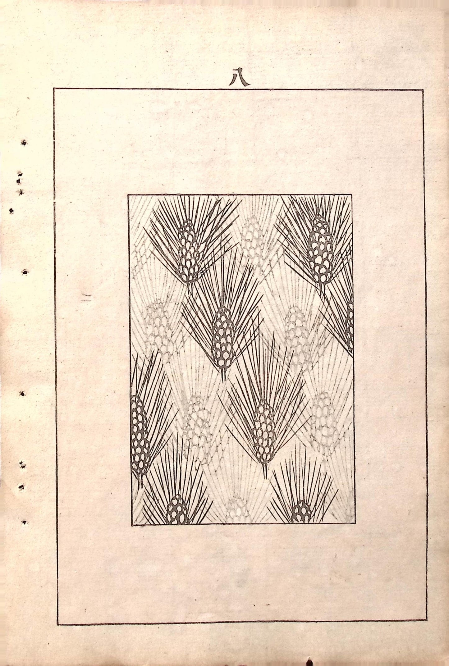 Japanese Antique Original Woodcut Print, c 1900, Bijutsukai 5, Sekka, Korin