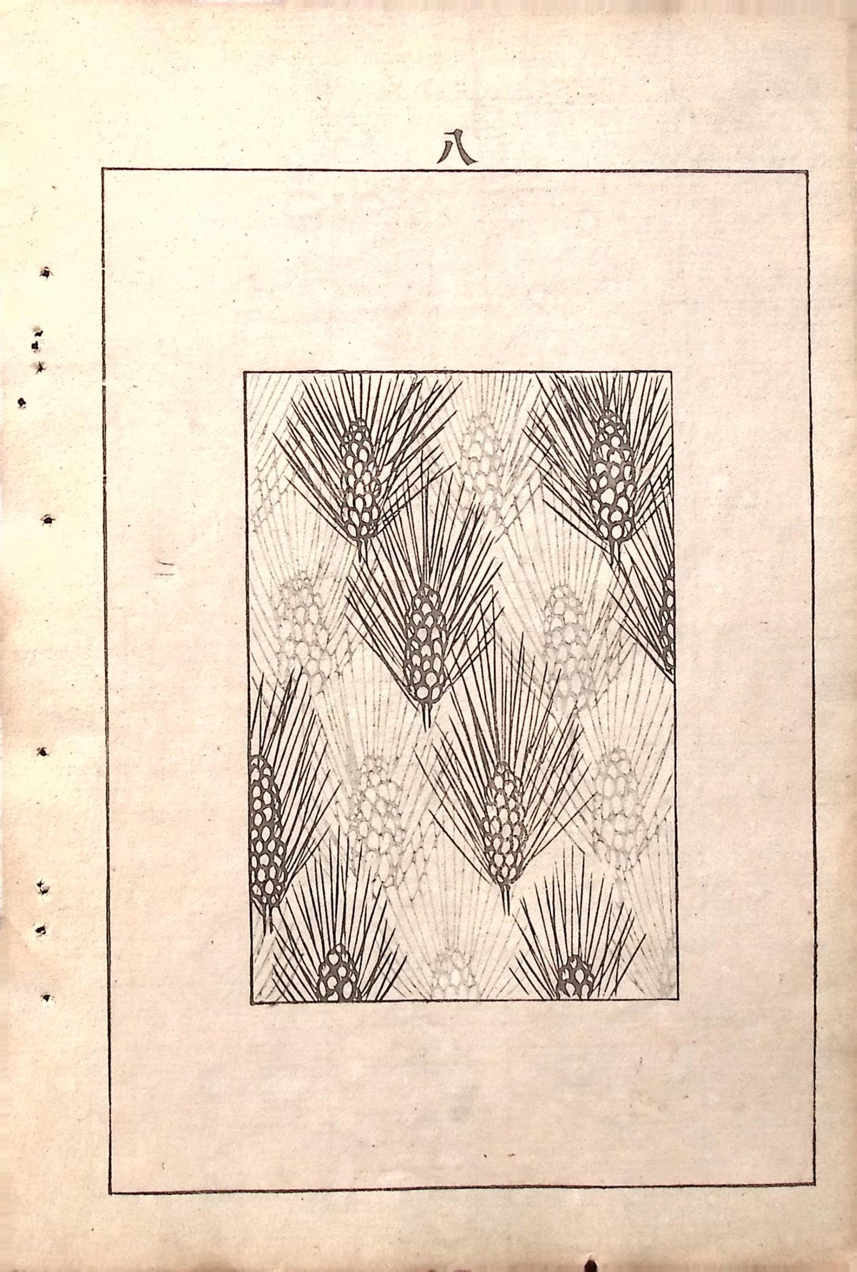Japanese Antique Original Woodcut Print, c 1900, Bijutsukai 5, Sekka, Korin