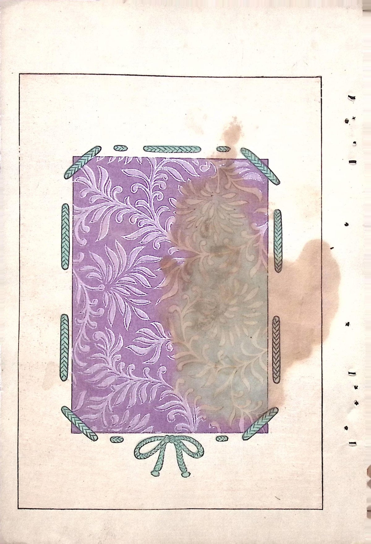 Japanese Antique Original Woodcut Print, c 1900, Bijutsukai 7, Sekka, Korin