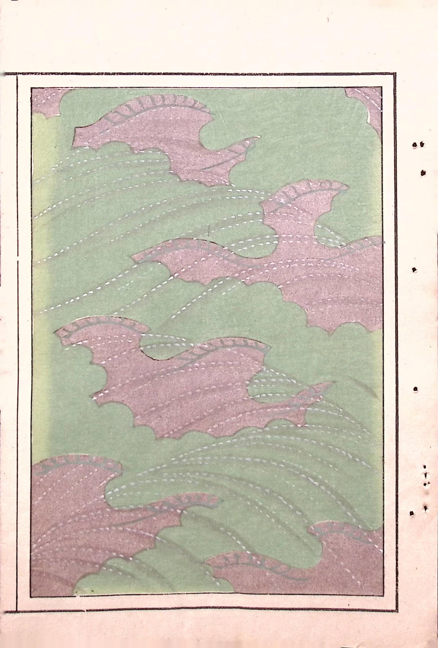 Japanese Antique Original Woodcut Print, Japanese design, Around 1900, Bijutsukai 7, Antique Japanese print, Kimono Design.