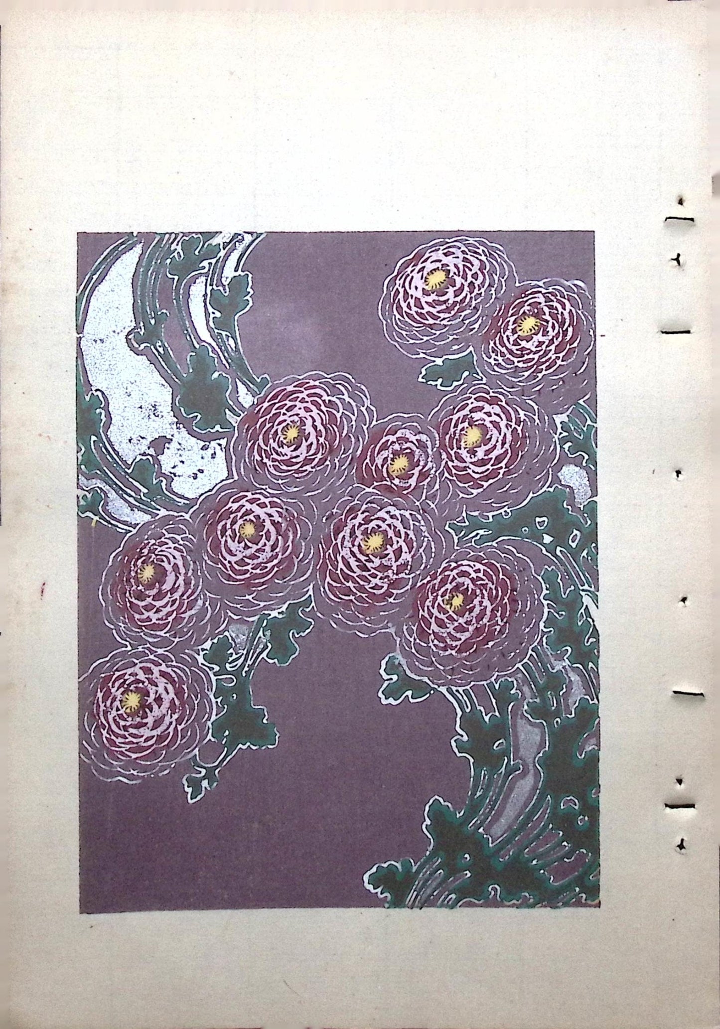 Japanese Antique Original Woodcut Print, Japanese design, Around 1900, Bijutsukai 8, Antique Japanese print, Kimono Design.